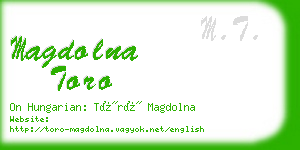 magdolna toro business card